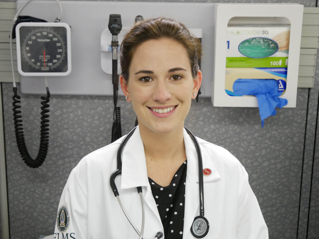 Photo of a female doctor of nursing practice, family nurse practitioner student