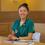 Photo of an Elms nursing student.