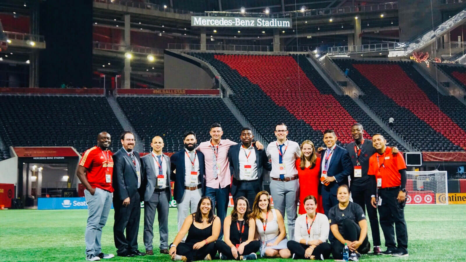 Photo of Shaquille Robinson '19, a sport management and business management double major, during his internship with Major League Soccer.