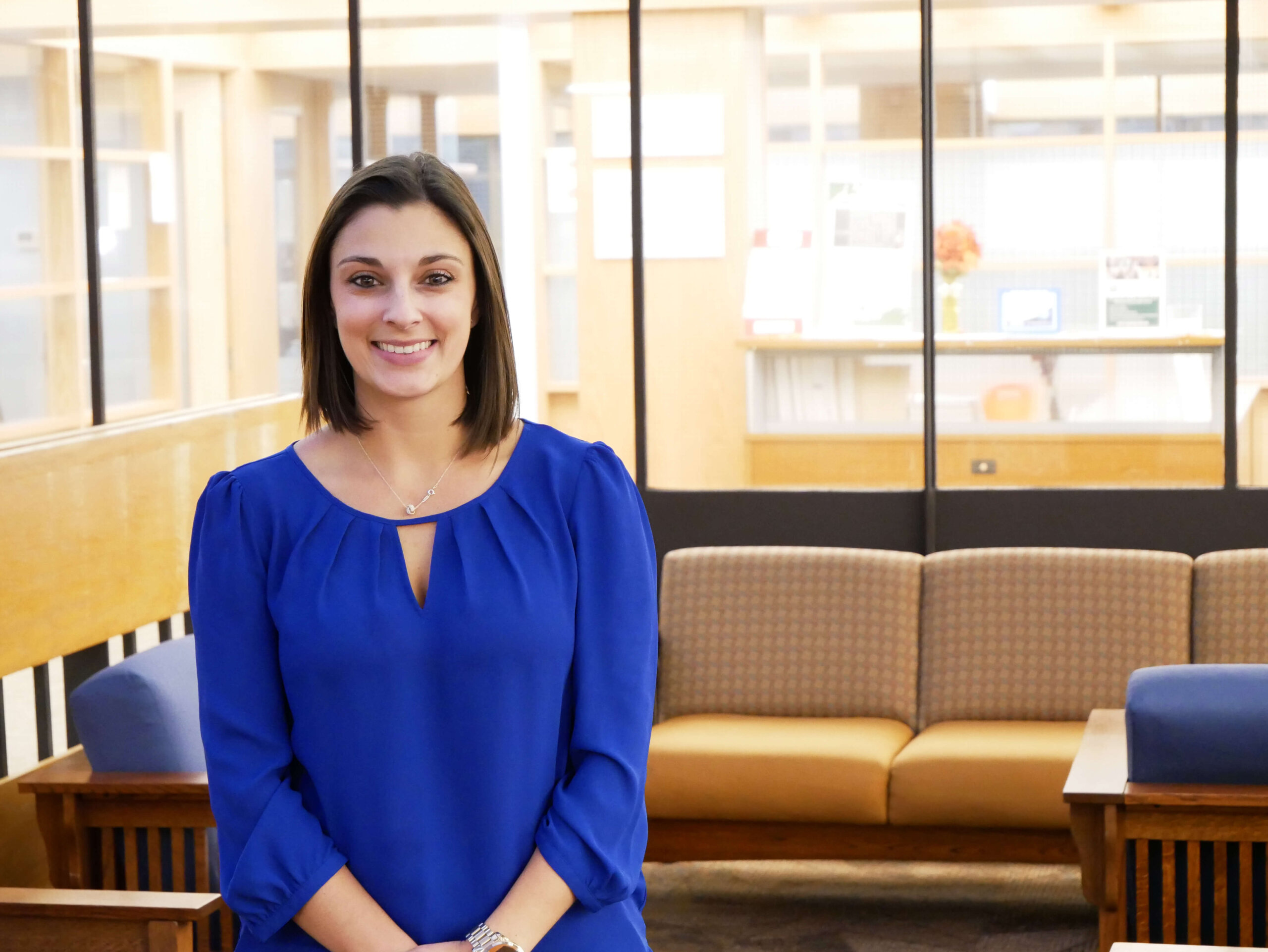 Photo of Stephanie Scherpa, a graduate student in the MSN in nursing and health services management program