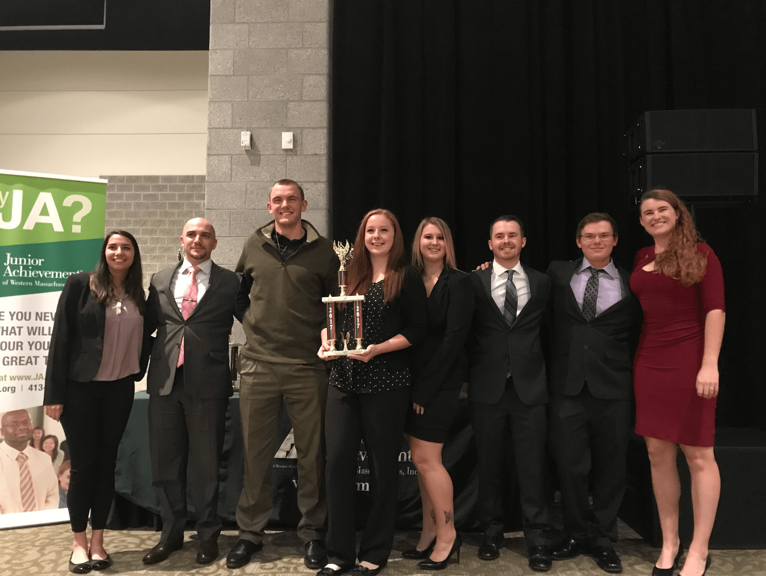 Business majors at the Junior Achievement Stock Market Challenge 2017