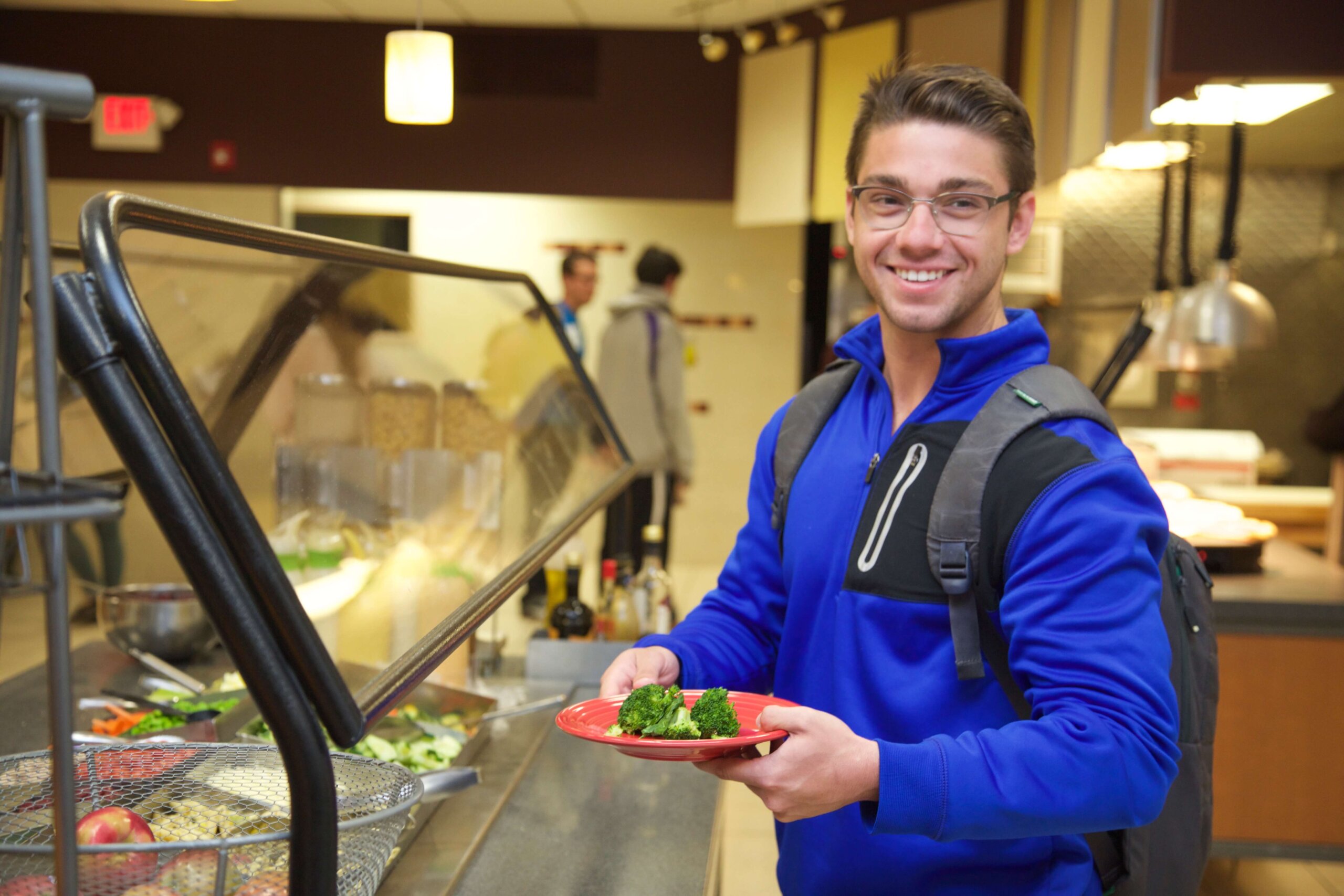 Photo of student in the cafeteria