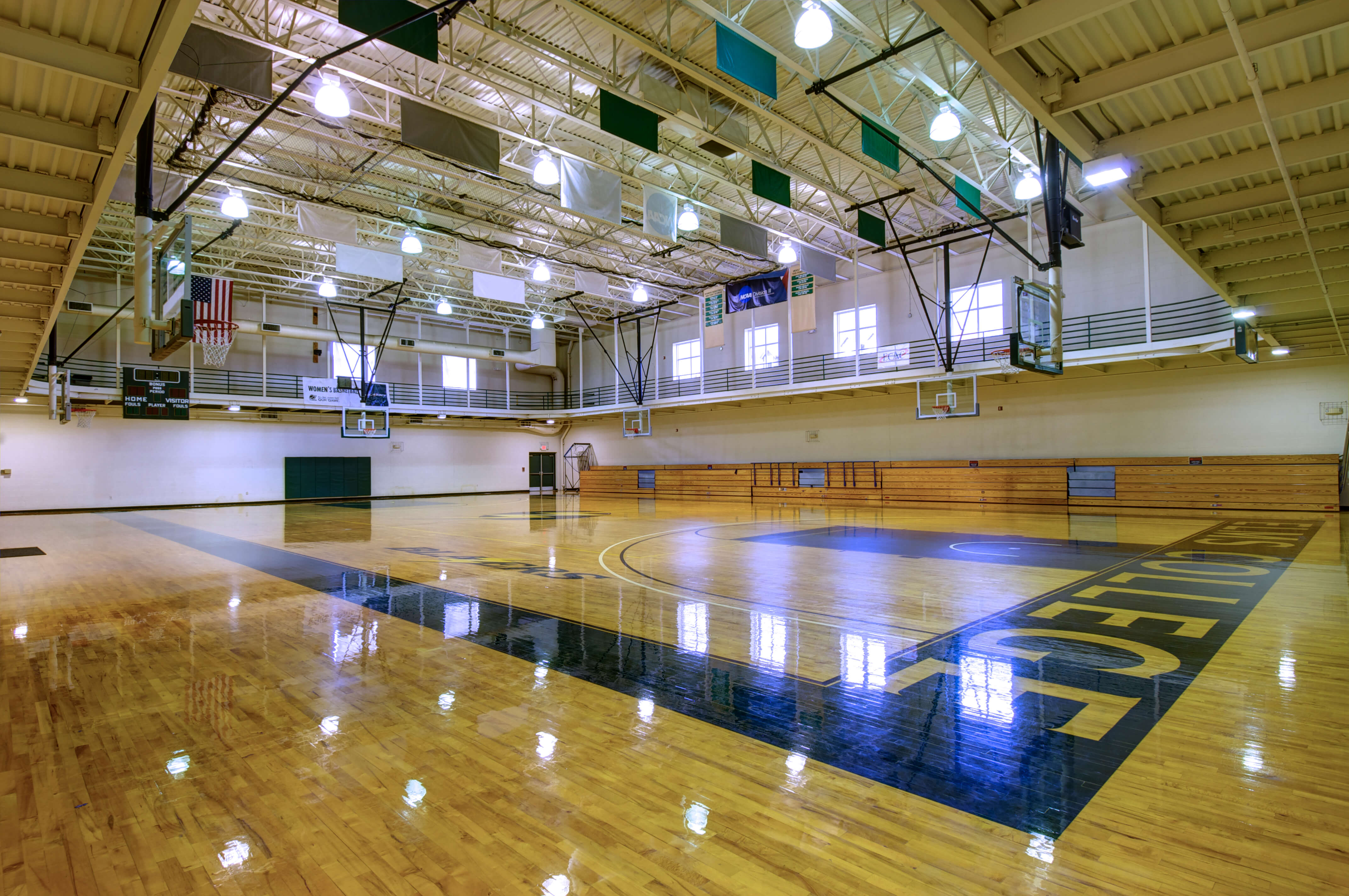 Photo of the basketball court in the Maguire Center