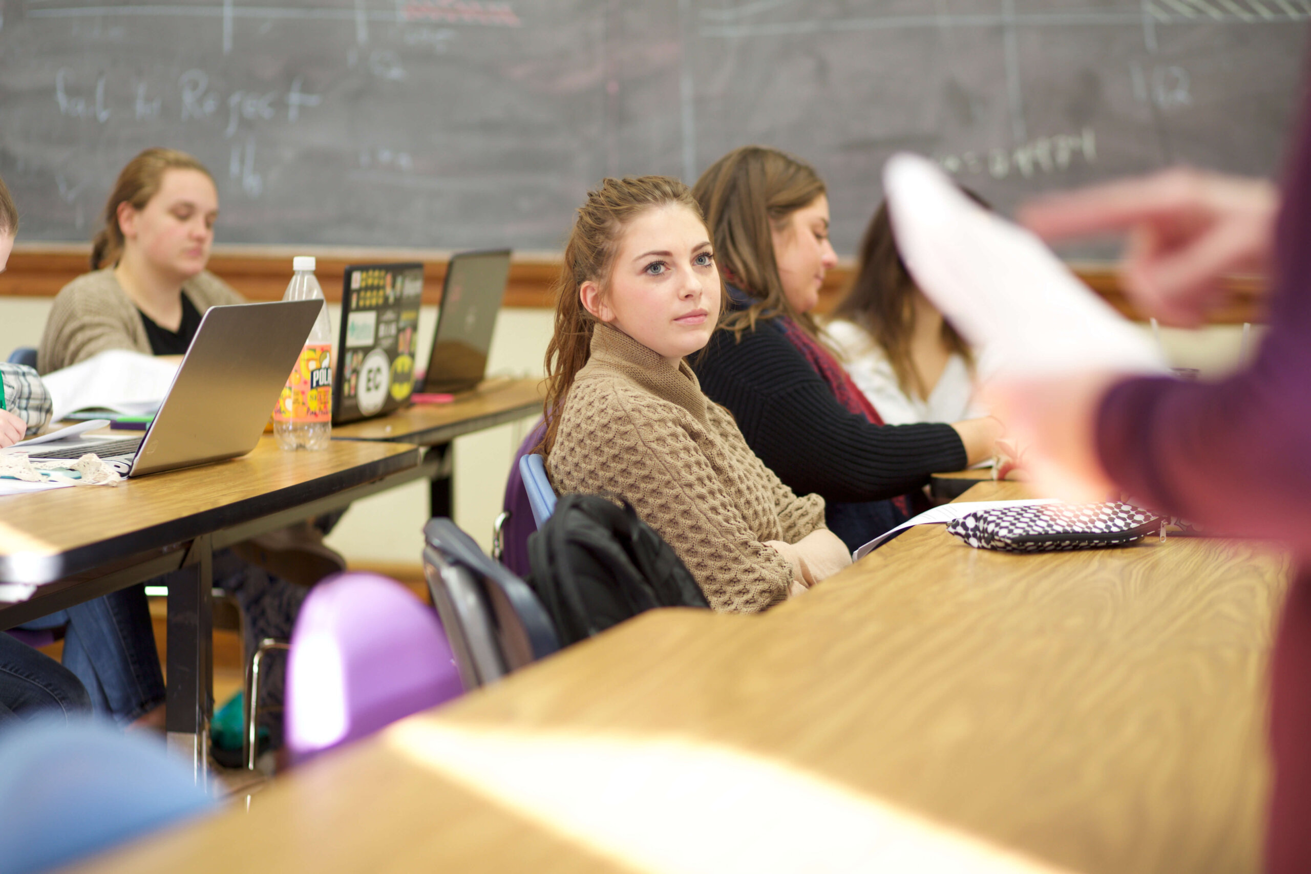 Photo of student in Sociology classroom