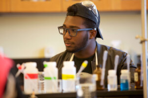 Photo of student in science lab