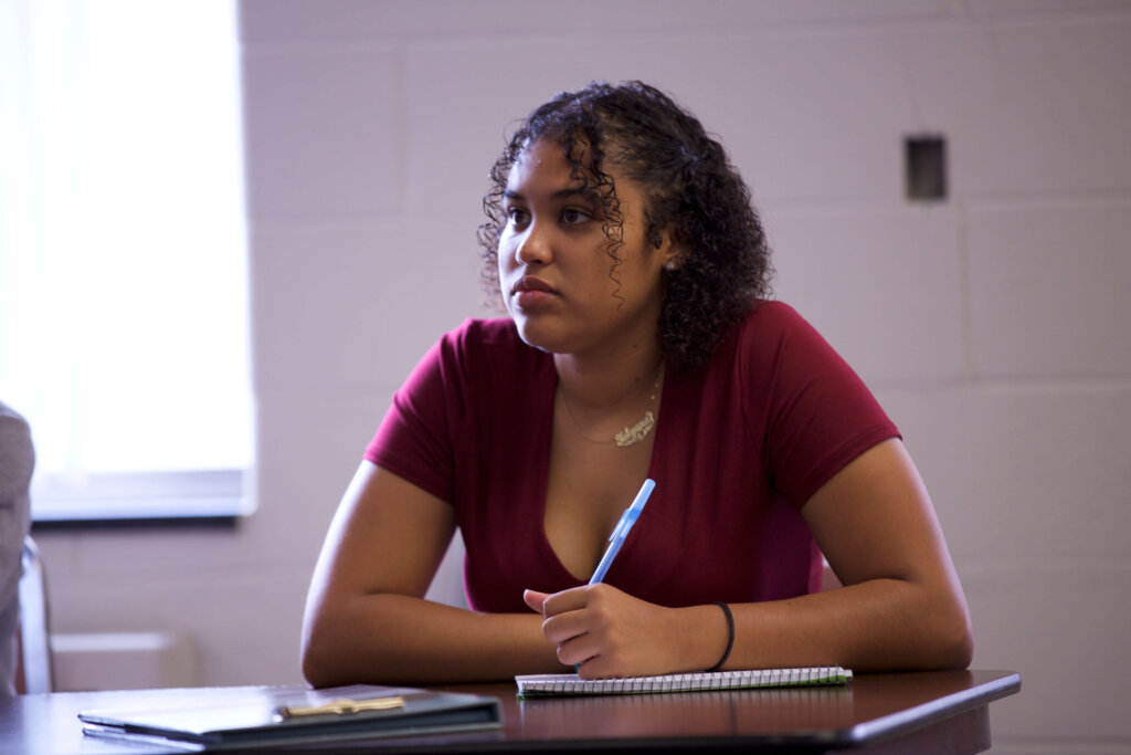 Photo of a student in a classroom