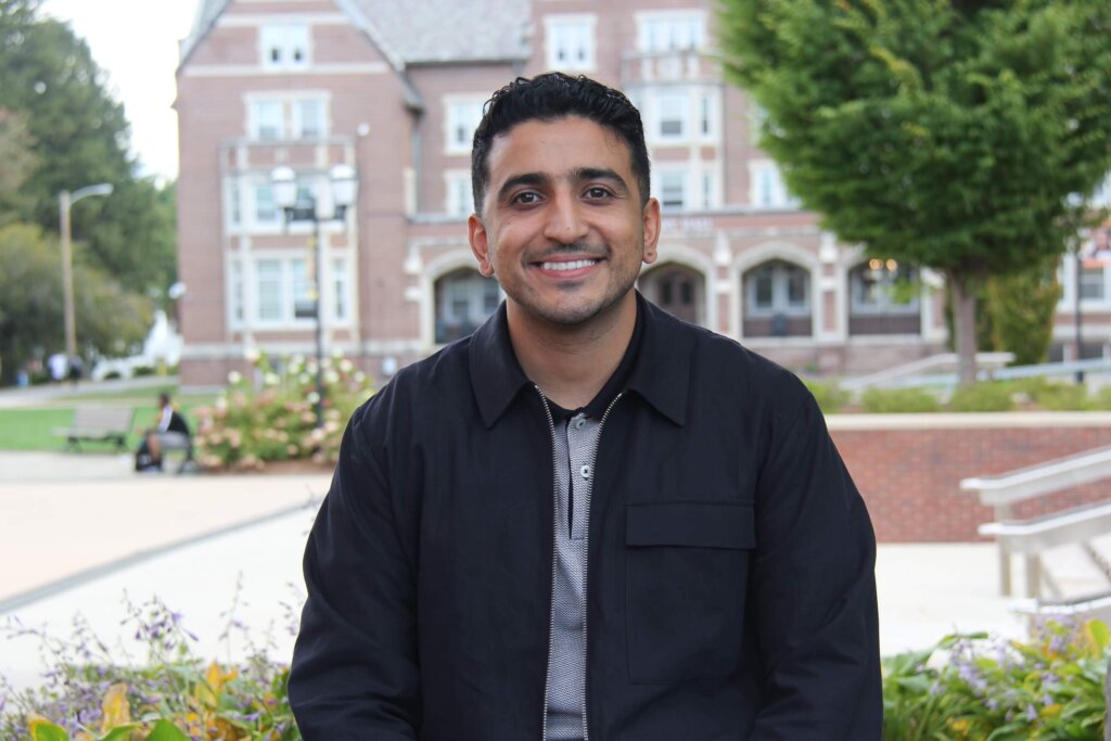 Photo of student on the quad