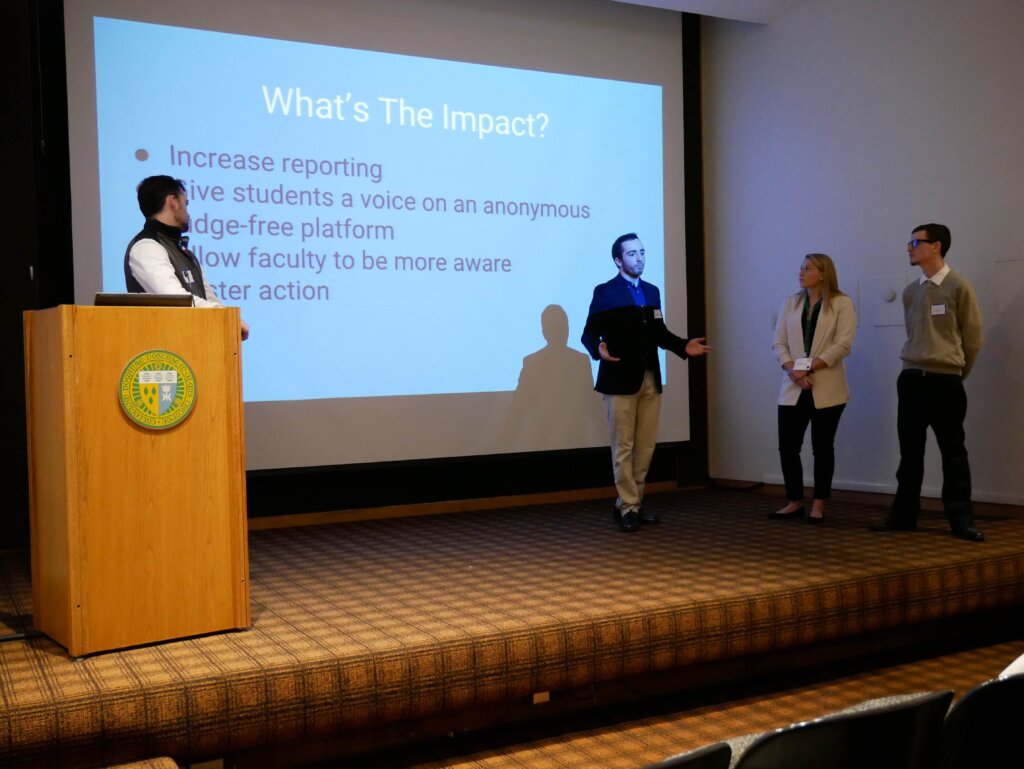 Photo of students at the inaugural Elms Innovation Challenge