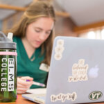 Photo of a nursing student studying in the library