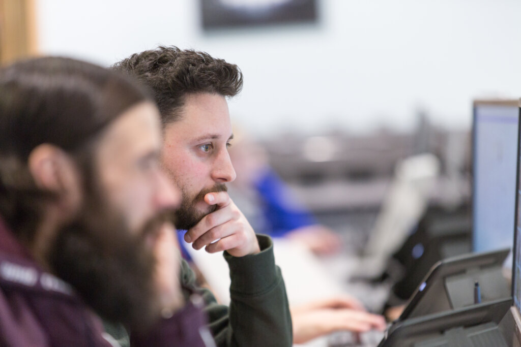 Photo of students in the computer lab