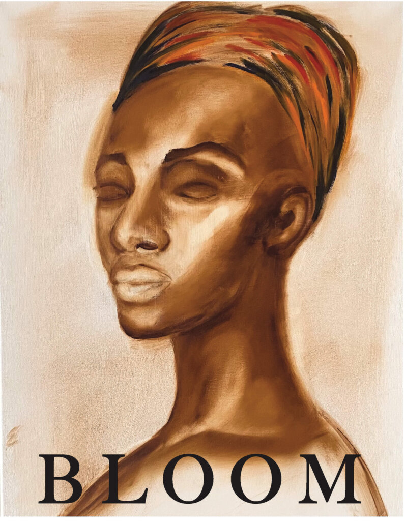 Bloom magazine, Elms College, a bust sculpture 