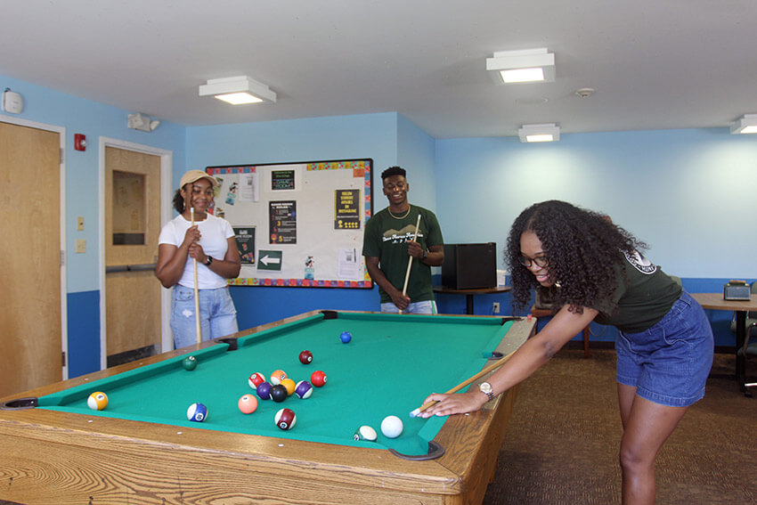 Resident life at Elms College, students