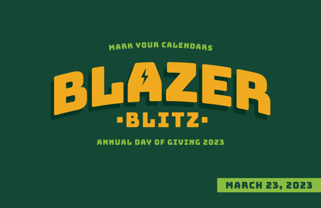Mark Your Calendars, BLAZER blitz - annual day of giving 2023. March 23, 2023