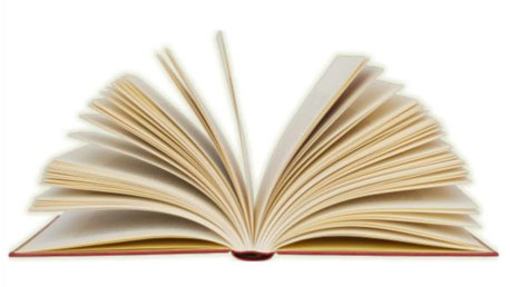 An open book with pages 