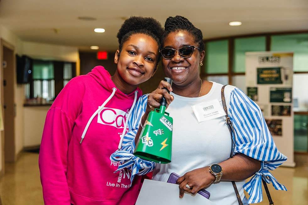 Photo of a female student and their mother
