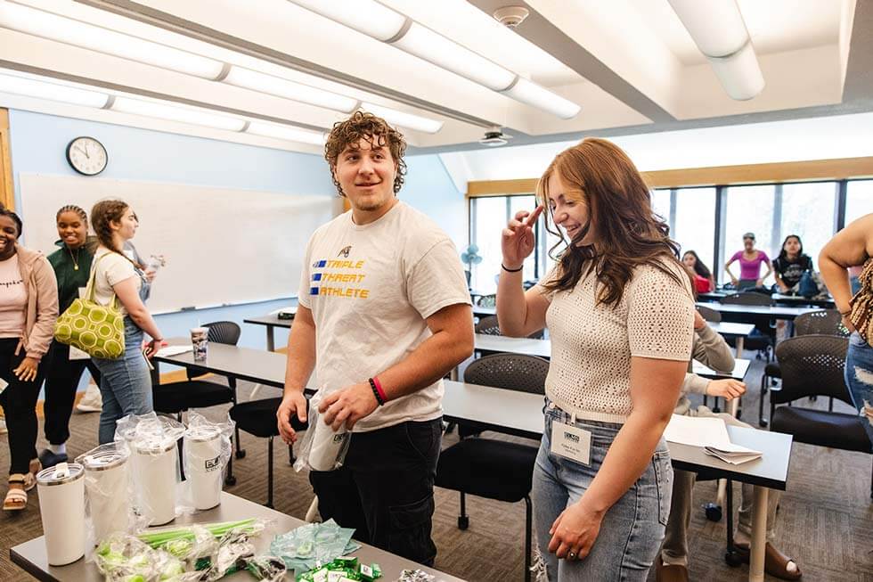 Photo of students in a classroom, orientation