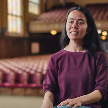 female student, talking 