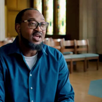 male student, talking 