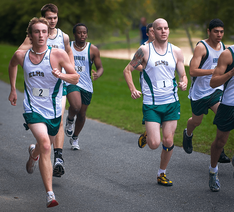students, men, jogging outside