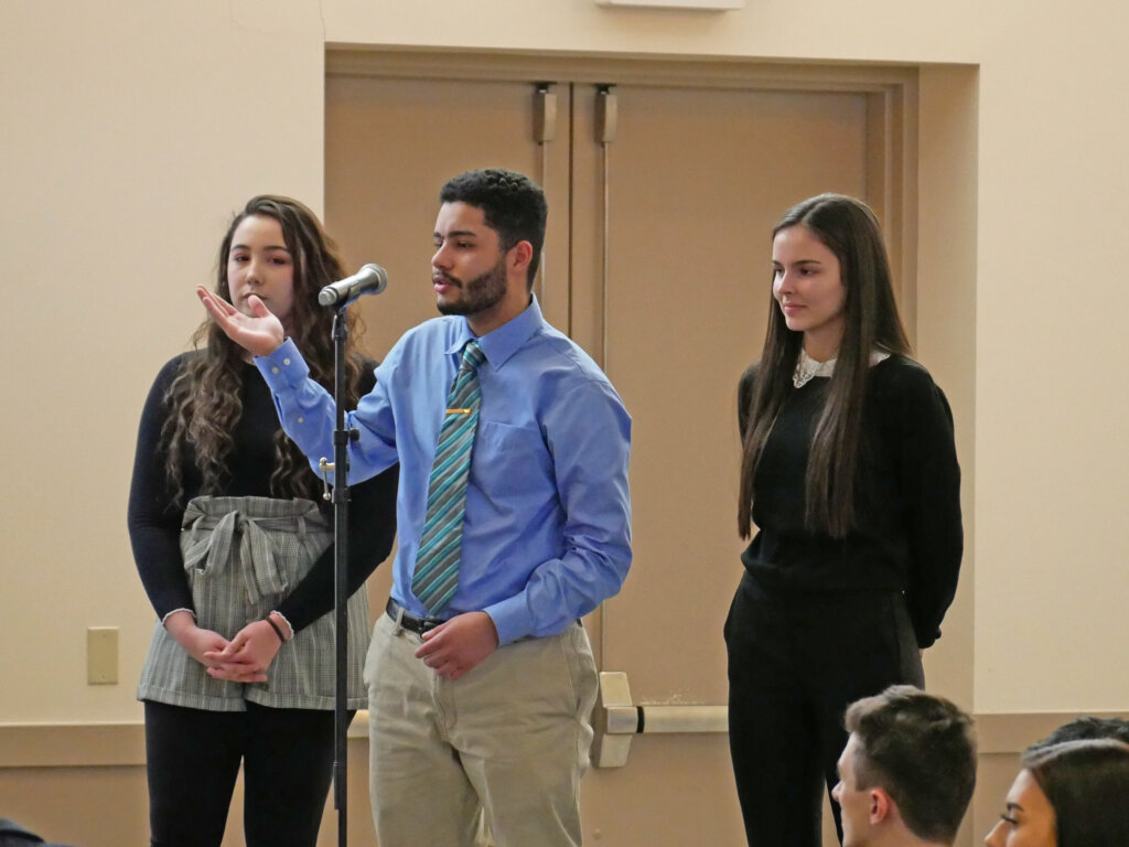 Photo of student giving presentation