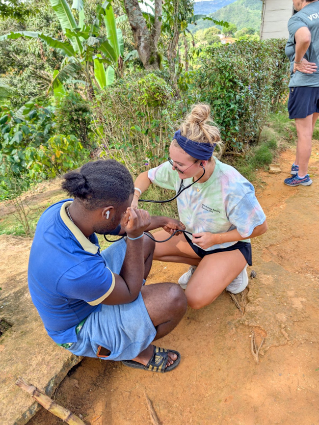 Photo of a woman and a man, Mission Trip to Jamaica, Elms College