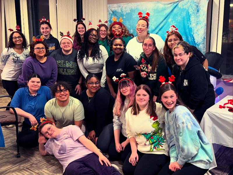 Group photo at a Christmas event