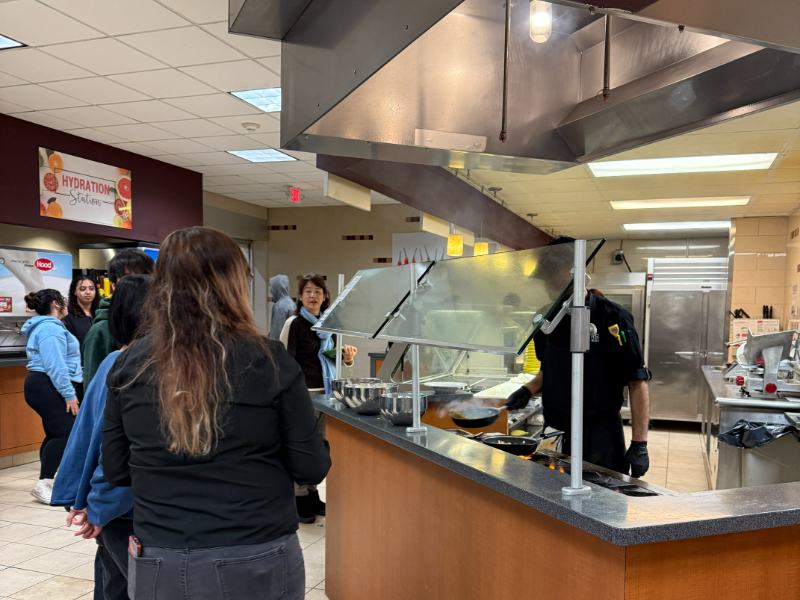 Photo of several students in the cafeteria