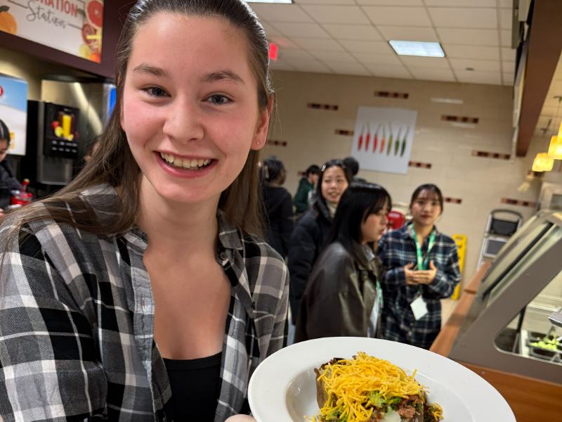 Photo of several students in the cafeteria