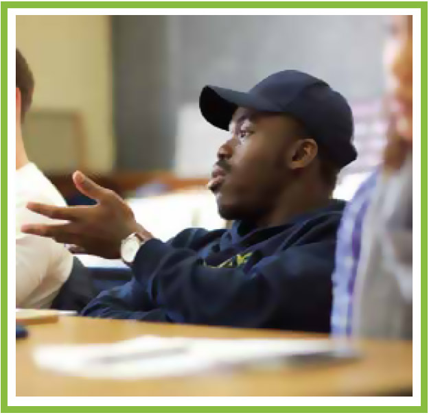 Photo of a student in a classroom
