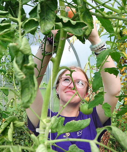 Photo of a woman gardening
