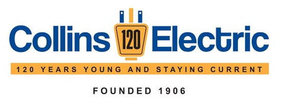 Collins Electric logo. 120 Years young and staying current. Founded in 1906